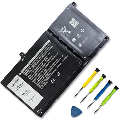 40Wh JK6Y6 Laptop Battery for Dell Latitude 3410 3510 Vostro 5402 5502 | 11.4V; Battery Replacement for Dell Inspiron 5300 5401 5402 5408 5409 5508 5400 5406 7405 7300 7500 2-in-1 Silver - size: 8.7*5.16*1.34 inches JK6Y6