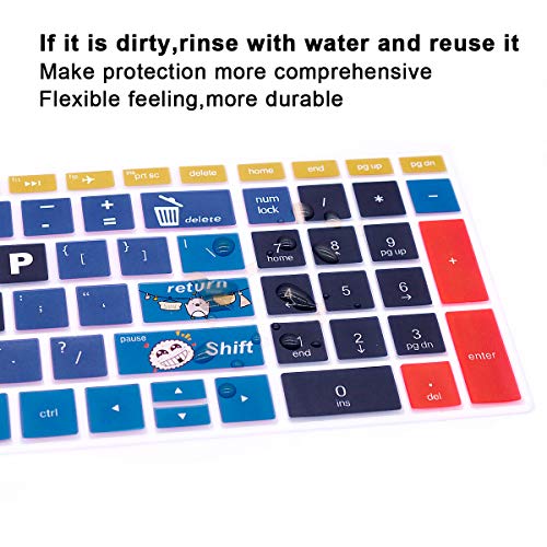 English Silicone Keyboard Cover for HP Envy x360 15.6''Series /2020 2019 Pavilion 15/Pavilion x360 15.6" Series/Envy 17 17.3" Series/Laptop 15t 17t 17-ca0011nr 17-by0040nr,Good Luck - color: Z2-Good Luck