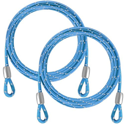 0.13IN Security Steel Cable 4/6/10/15FT Lengths Bike Lock Cable, Cable Rope, Stainless Steel Cable with Loops for Safety and Security - color: Blue, size: 6ft（2Pack）