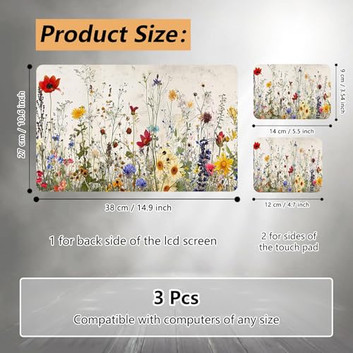 Laptop Skin Sticker for 12.1”-15.6“ Laptops (Fits 13”, 13.3”, 14”, 15”, 15.4”) | Protective Universal Reusable Vinyl Art Decal Cover | Waterproof & Scratch-Resistant-Wildflowers - color: Wildflowers