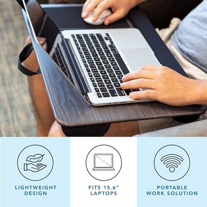 LAPGEAR Home Office Pro Lap Desk - Gray Woodgrain, Fits 15.6” Laptops - color: Gray Woodgrain, size: Home Office Pro W/Wrist Rest