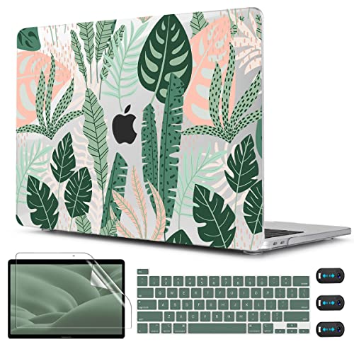 CISSOOK Palm for MacBook Pro 13 inch Case 2025-2020 Release M2 Chip A2338 M1 A2251 A2289 with Touch Bar, Tropical Hard Shell Case with Keyboard Cover for MacBook Pro 13, Tropical Palm Leaves - color: Pro13inch-Tropical Palm leaves