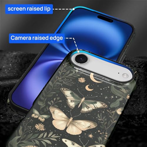 CARLOCA Case for iPhone 17 Air,Gothic Dark Butterfly Design Hybrid Dual Protection Soft TPU Hard PC Shockproof Anti Scratch Men & Women Stylish Protective Phone Case - color: Gothic Dark Butterfly, size: iPhone 17 Air