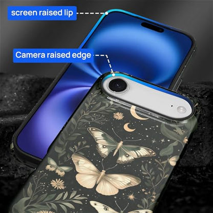 CARLOCA Case for iPhone 17 Air,Gothic Dark Butterfly Design Hybrid Dual Protection Soft TPU Hard PC Shockproof Anti Scratch Men & Women Stylish Protective Phone Case - color: Gothic Dark Butterfly, size: iPhone 17 Air