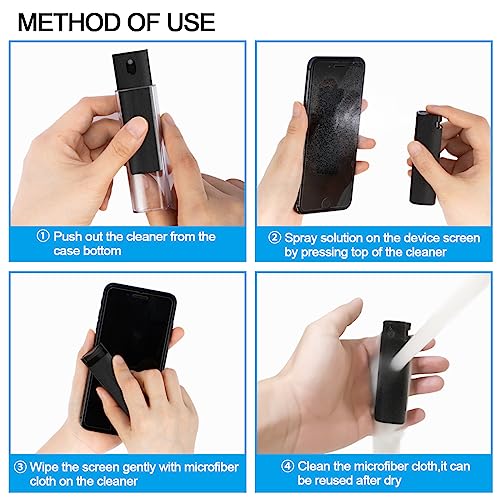 walrfid Screen Cleaner Touchscreen Mist Spray for Phone Laptop TV, Black | Electronics Cleaning Kit for Tablet, PC, Computer, LCD, Car Screens, Compatible with iPhone iPad MacBook Pro - color: Safety Black