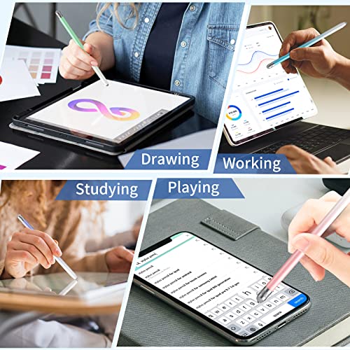 Stylus Pens for Touch Screens, 4PCS Stylus Pen for iPad with Precision Double Fiber Tips, Compatible with Apple iPad/iPhone/Android/Tablets and Other Capacitive Touch Screens