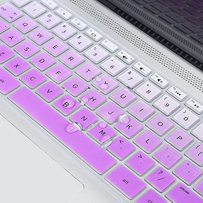 Keyboard Cover for HP Laptop 14/HP Pavilion 14-dq 14-fq 14-dk 14m-dh 14-cd/ce/cf 14-cf0006dx/cf0012dx 14-dq0052dx 14-dq5043cl 14-dq2078wm 14-dq0055dx 14-dq0002dx dq0057nr 14-fq0040nr/fq0050nr, Purple - color: Ombre Purple