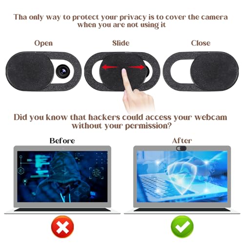 cobee 40 Pcs Webcam Cover, Laptop Camera Cover Slide Universal Camera Privacy Covers Slide Ultra-Thin Webcam Covers for Phone Computer Laptop Pad Protecting Privacy Security(Black)