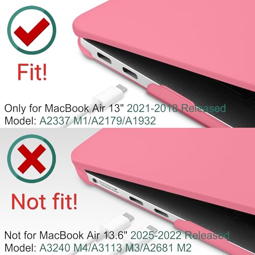 DONGKE for MacBook Air 13 inch Case 2021 2020 2019 2018 Release A2337 M1 A2179 A1932, Plastic Hard Shell Case & Keyboard Cover Compatible with MacBook Air 13 inch Retina Fits Touch ID, Hibiscus - color: Hibiscus