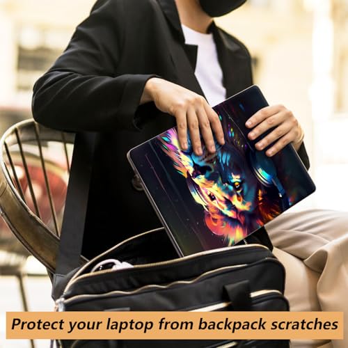Laptop Skin Sticker for 12.1”-15.6“ Laptops (Fits 13”, 13.3”, 14”, 15”, 15.4”) | Protective Universal Reusable Vinyl Art Decal Cover | Waterproof & Scratch-Resistant-Lion with Head Set - color: Lion with head set