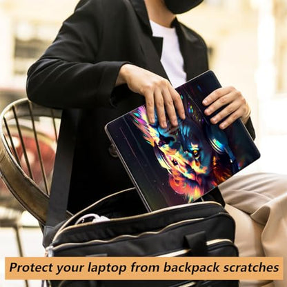 Laptop Skin Sticker for 12.1”-15.6“ Laptops (Fits 13”, 13.3”, 14”, 15”, 15.4”) | Protective Universal Reusable Vinyl Art Decal Cover | Waterproof & Scratch-Resistant-Lion with Head Set - color: Lion with head set