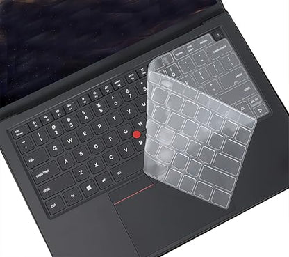 Silicone Keyboard Cover Compatible for 2026 Lenovo ThinkPad X1 Carbon Gen 14 Aura & ThinkPad X1 2-in-1 Gen 11 Aura 14” Laptop (Not for X1 Carbon Gen 13/12/11/10/9, ThinkPad X1 2-in-1 Gen 10/9) (Clear) - color: Clear