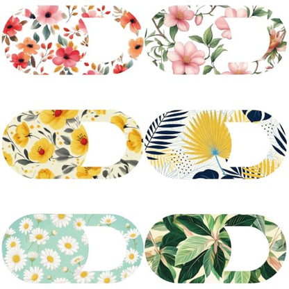 6Pcs 6 Styles Daisy Camera Cover Slide Flowers 0.04 Inch Thin Privacy Guard Accessories, Computer Camera Cover Cute Protector Blocker for Desktop Loptop Tablet Notebook Mini PC Office Use - color: Flowers-2