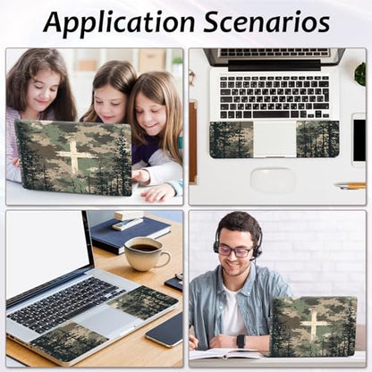 Laptop Skin 12.1-15.6 inch Removable Universal Reusable Laptop Sticker Decal,Waterproof No Residue Vinyl Cover,Scratch-Resistant Cuttable Full Wrap Sticker for Notebook, Christian Camouflage Cross - color: Christian Camouflage Cross