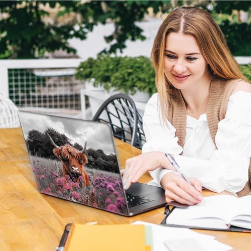 Laptop Skin Sticker Decal, Universal Reusable Vinyl Laptop Cover for 12" 13" 13.3" 14" 15" 15.4" 15.6" Notebook PC, Waterproof Scratch-Resistant with 2 Wrist Pads, Easy to Apply & Remove,Highland Cows - color: Highland Cows