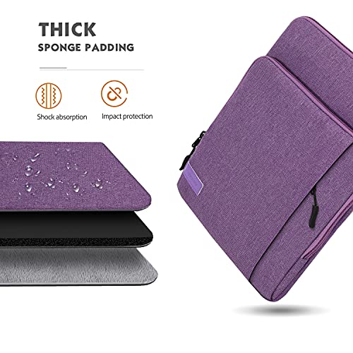 MoKo 13.3-14 Inch Laptop Sleeve Bag Carrying Case with Accessory Pocket | Fits MacBook Pro 14-inch M3/M2, MacBook Pro 13-inch M2/M1, MacBook Air 13.6-inch M2 and Surface Pro 9/8 13-inch, Purple - color: Purple, size: 13.3-14 Inch
