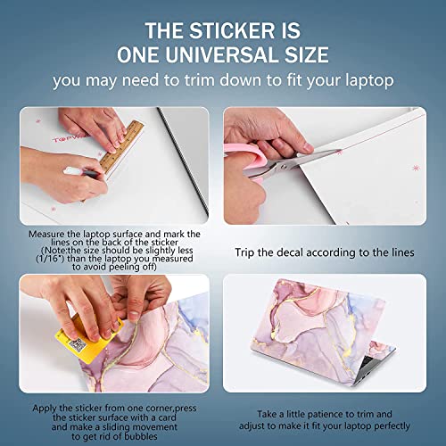Laptop Skin Sticker Decal 15-15.6 Inches, Universal Reusable Vinyl Sticker for 12.1 13 13.3 14 15.4 Inches Netbook/Notebook PC, Waterproof & Scratch-Resistant (Colorful Marble) - color: Colorful Marble