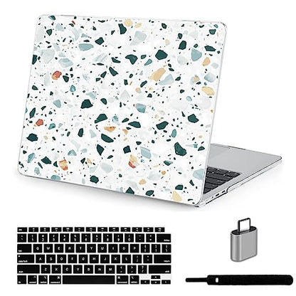 LanBaiLan Compatible with MacBook Air 13 inch Case M5 2026 M4 2025 M3 M2 2024-2022 A3449 A3240 A3113 A2681, 13.6 Plastic Hard Shell Case & Keyboard Cover, Terrazzo Marble - color: Terrazzo Marble
