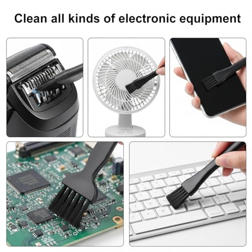 8 PCS Keyboard Brush for Pc Electronic Cleaning Brushes Computer Cleaning Kit for Laptop Keyboard Camera Computer (Black)
