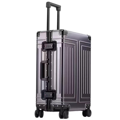 Aluminum Magnesium 24inch Luggage，Cut from Whole Aluminum Sheet，（3rd Generation，Metal zipperless suitcase ） (grey, 24inch) - color: grey, size: 24 inch