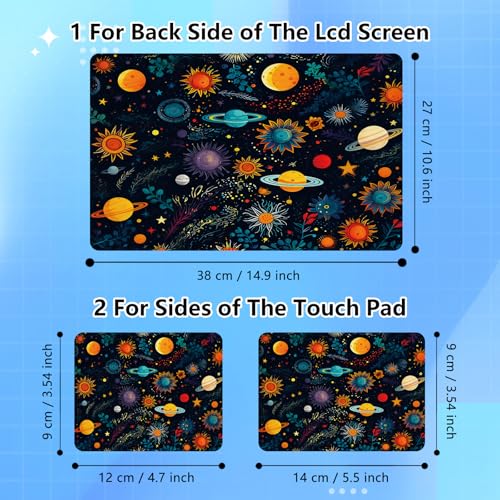 Universal Laptop Skin Sticker Decal for 11.6”12" 13" 13.3" 14" 15" 15.4" 15.6" Reusable Waterproof Scratch-Scratch Resistant Protective Vinyl Laptop Notebook Skin Stickers - Planet and Sunflower - color: Planet and Sunflower