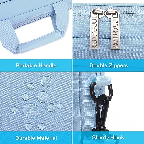 MOSISO Laptop Shoulder Bag 16 inch, 15-15.6 inch Computer Bag | Compatible with MacBook Pro 16 inch, HP, Dell, Lenovo with 2 Raised&1 Flapover&1 Horizontal Pocket&Handle&Belt, Airy Blue - color: Airy Blue, size: 16 inch