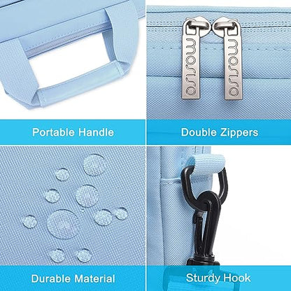 MOSISO Laptop Shoulder Bag 16 inch, 15-15.6 inch Computer Bag | Compatible with MacBook Pro 16 inch, HP, Dell, Lenovo with 2 Raised&1 Flapover&1 Horizontal Pocket&Handle&Belt, Airy Blue - color: Airy Blue, size: 16 inch
