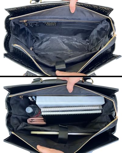 JKM and Company Alligator Compatible With Computer iPad, Laptop Tablet Rolling Tote Bag Briefcase Carryall Bag | Compatible With - style: Starlet