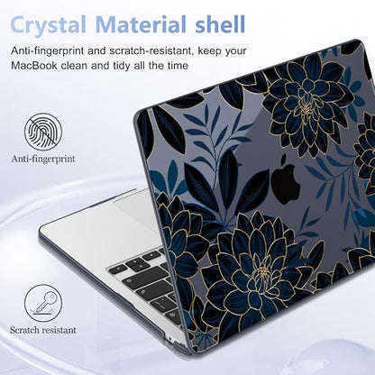 May Chen for MacBook Air 15 inch Case M5 M4 M3 M2 2026 2024-2023, Model A3448 A3241 A3114 A2941, Closes Seamlessly Hard Shell Laptop Cover with Keyboard Cover, Luxury Dahlia - color: Luxury dahlia