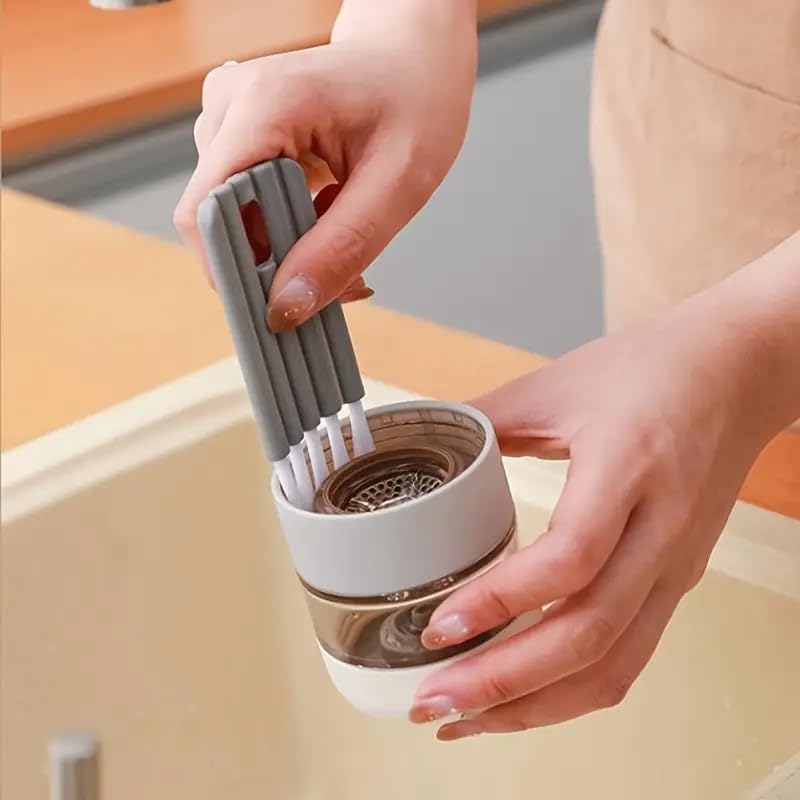 2Pc Keyboard Cleaning Brush, Multi-Function Cleaning Brush for Computer, Cups, Bottles, Soft Brush Keyboard Cleaner, Corner Gap Duster & Keycap Cleaner(Grey)