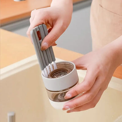 2Pc Keyboard Cleaning Brush, Multi-Function Cleaning Brush for Computer, Cups, Bottles, Soft Brush Keyboard Cleaner, Corner Gap Duster & Keycap Cleaner(Grey)