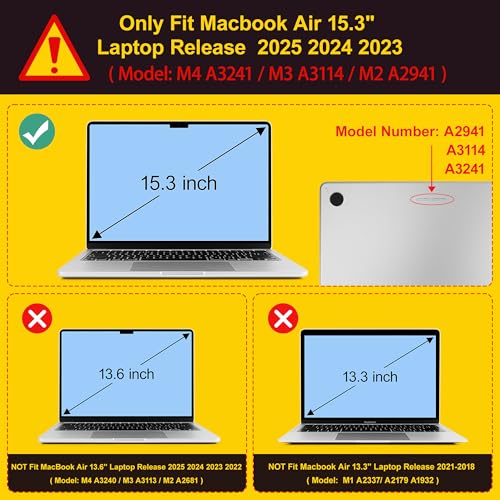 Tuiklol for 2026 2025 2024 2023 MacBook Air 15 inch Case Model M5 A3448 M4 A3241 M3 A3114 M2 A2941 Hard Shell Case for MacBook 15.3'' Cover, Flowers White - color: Flowers White