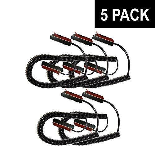 [5 Pack] Universal Coiled Security Cable Bulk Pricing Available - Remote Control Tether Security Cable Leash with Hook and Loop Fastener Tape and Double-Sided Tape - Anderic - CBL02 - size: 5 Pack