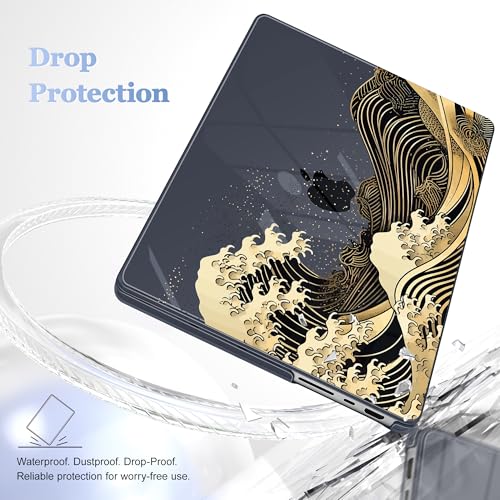 May Chen for 2026 MacBook Pro 14-inch M5 M4 M3 M2 M1 Pro/Max Chip, Release 2026 2025-2021, Model A3427 A3426 A3434 A3112 A3401 A3185, Plastic Hard Shell with Keyboard Cover, Black Sea Wave - color: Black Sea Wave