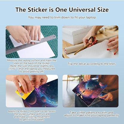 Universal Laptop Skin Sticker with 2 Wrist Pad Skins, Waterproof Scratch Resistant Vinyl Laptop Cover Decal, Cut to Fit for 11–15.6 Inch MacBook HP Dell Lenovo, Human Space - color: Human Space