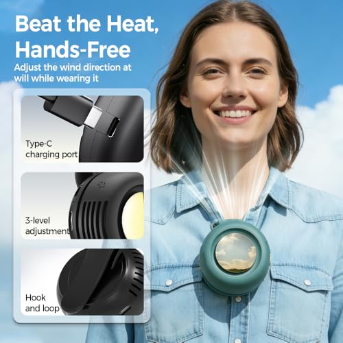 Clip on Fan Portable, 360° Rotatable Mini Clip Fan for Shirt Waist, 3-Speed Adjustable Small Whirlwind Fan for Outdoor Travel Office, USB Rechargeable Personal Cooling Fan (White-1 pcs)