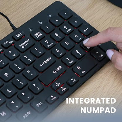 Perixx PERIBOARD-333RGB Wired Backlit USB Keyboard- X Type Scissor Keys - Compact 14.25x4.57x0.83 Inches - Big Print Letters - RGB Backlit - US English - style: Wired Backlit