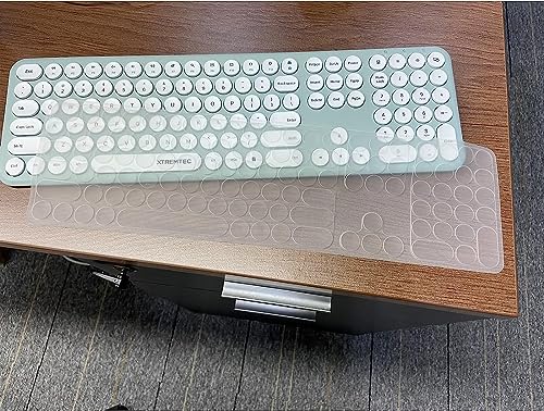 Keyboard Skin Silicone Cover Dust-Proof Cover Replacement (Full Size), Compatible with K102, K102A - color: semi-transparent Full Size