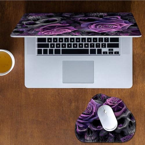 Laptop Skin Sticker Decal 15-15.6 Inch with Cute Mouse Pad, Universal Reusable Vinyl Sticker for 12.1 13 13.3 14 15.4 Inch Netbook and Notebook PC, Gothic Floral - color: Gothic Floral