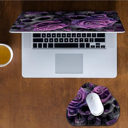 Laptop Skin Sticker Decal 15-15.6 Inch with Cute Mouse Pad, Universal Reusable Vinyl Sticker for 12.1 13 13.3 14 15.4 Inch Netbook and Notebook PC, Gothic Floral - color: Gothic Floral