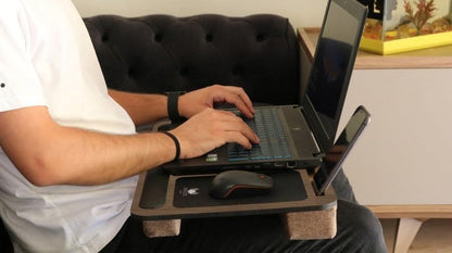 Cushioned Laptop Stand, Lap Tray Desk with Mouse Pad, Computer Desk