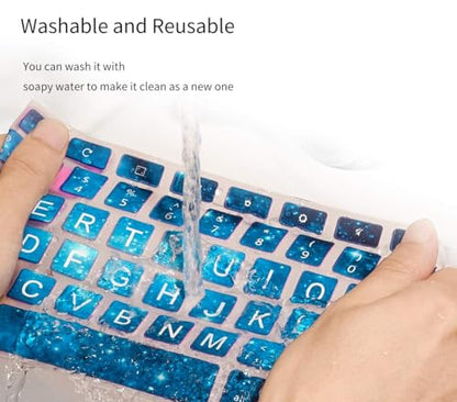 Keyboard Cover Skin for HP Chromebook 14 Laptop 14a-na 14a-ne 14a-ca 14a-na0226nr 14a-ne0013dx 14a-na0021nr 14a-na0031wm 14a-ca0030wm 14a-ca0023nr, HP Chromebook 14 Inch Keyboard Protector, Blue Star - color: Blue Star