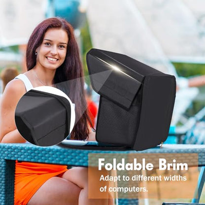 Laptop Sun Shade Laptop Sun Glare Shield Privacy Screen Hood 12-14'' | Lightweight Laptops Sunshade Bag for Working Outside Portable Shield Cover (Patent Pending) - size: 12-14in