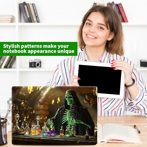 Laptop Skin Sticker Decal, Universal Protective Cover Fit 12 13 14 15.6 Inch Notebook, Reusable Water-Resistant Vinyl Decal w/ 2 Wrist Pads for Business Travel Office, Experimental Skull - color: Experimental Skull