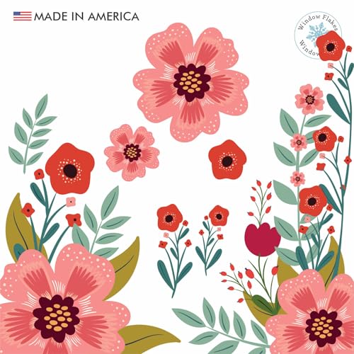 Floral Poppy Laptop Sticker Pack - Flower Stickers Laptop Decal - Vinyl Decal Journal Sticker - Cute Artsy Stickers for Planners - style: Poppy Flower Stickers (Set of 9)