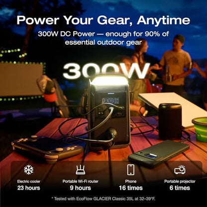 EF ECOFLOW Power Bank Station TRAIL Plus 300 DC, 288Wh 80000mAh, 300W DC | LFP Battery, 140W USB C Output, Solar Generator for Outdoor Camping, Travel, and Emergency (No AC Outlet Included) - style: TRAIL Plus 300