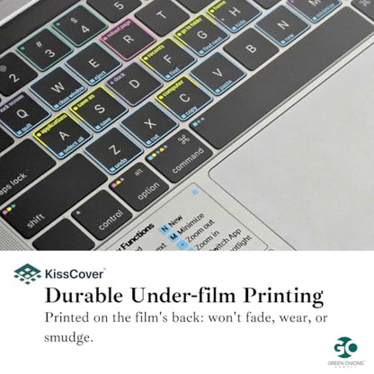 KissCover Ultra-Thin Full Keyboard Cover for MacBook Pro 14.2" with Printed Shortcut Keys, 4X thinner Than competitors, Protects Touch ID, and Works Seamlessly Over The Cover