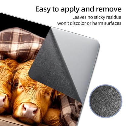 Universal Laptop Skin Sticker Decal, 12"-15.6" Aesthetic Vinyl Wrap, Cow Calves Plaid Blanket Waterproof Notebook Cover Art Protector for MacBook HP Dell Lenovo, Fits 13" 14" 15" 15.6" - color: Cow Calves Plaid Blanket