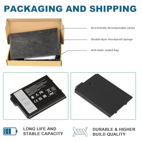 7WNW1 GK3D3 Laptop Battery Compatible with Dell Latitude 5424 5420 Rugged 7424 Extreme P85G P86G P137G P137G001 P137G002 P85G001 P86G001 Series DMF8C 0DMF8C 6NNCF DP3KF DMF0C 07WNW1 0GK3D3 451-BCHV - size: 4.84*3.43*0.63inch