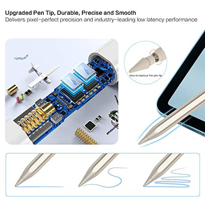 Stylus Pen for iPad 6th-11th Generation, 10 Mins Fast Charge Apple Pencil Compatible with 2018-2025 iPads Pencil, Apple Pen for iPad Pro 11"/12.9"/M4, Air 3/4/5/M2/M3, Mini 5/6 Gen-Starlight - color: Starlight